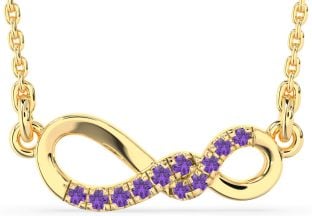 Amethyst Gold Infinity Necklace