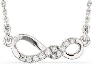 Diamond White Gold Infinity Necklace