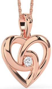 Diamond Rose Gold Heart Necklace