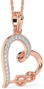 Diamond Rose Gold Heart Infinity Necklace