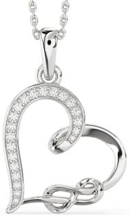 Diamond Platinum Heart Infinity Necklace