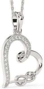 Diamond White Gold Heart Infinity Necklace