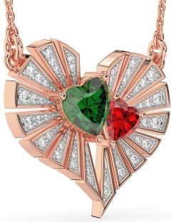 Large Diamond Rose Gold Broken Heart Necklace