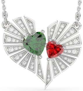 Large Diamond Silver Broken Heart Necklace