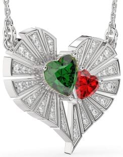 Large Diamond Platinum Broken Heart Necklace