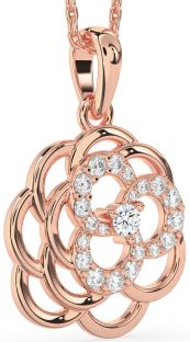 Diamond Rose Gold Flower Necklace