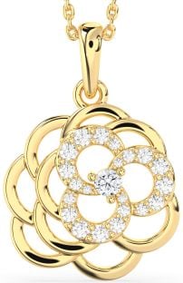 Diamond Gold Flower Necklace