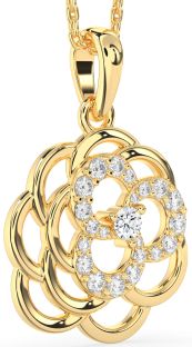 Diamond Gold Flower Necklace