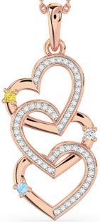 Diamond Rose Gold Heart Mother's Necklace