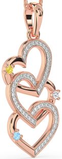 Diamond Rose Gold Heart Mother's Necklace