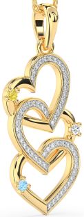 Diamond Gold Heart Mother's Necklace