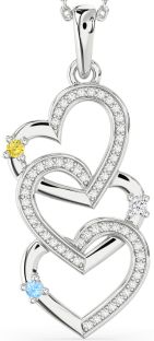 Diamond Platinum Heart Mother's Necklace