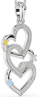 Diamond Platinum Heart Mother's Necklace