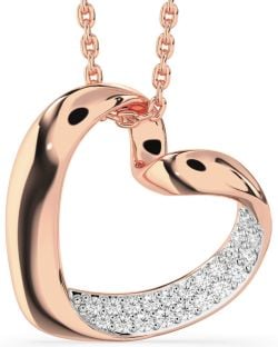 Diamond Rose Gold Heart Necklace