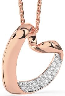 Diamond Rose Gold Heart Necklace