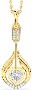 Large Diamond Gold Heart Necklace