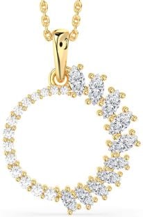 Diamond Gold Circle Necklace
