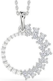 Diamond White Gold Circle Necklace