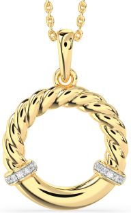 Diamond Gold Circle Knot Necklace
