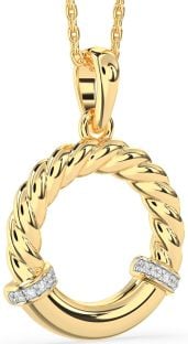 Diamond Gold Circle Knot Necklace