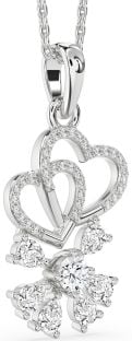 Diamond Platinum Heart Snowflake Necklace