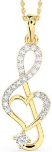 Large Diamond Gold Heart Necklace