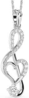 Large Diamond Platinum Heart Necklace
