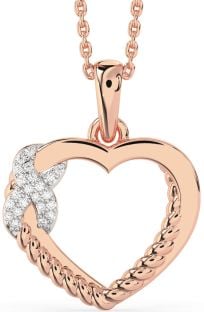 Diamond Rose Gold Heart Infinity Necklace