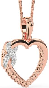 Diamond Rose Gold Heart Infinity Necklace