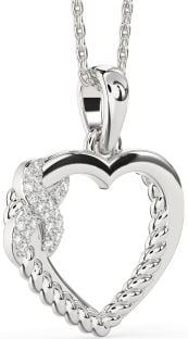 Diamond White Gold Heart Infinity Necklace