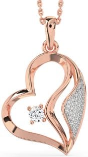 Diamond Rose Gold Heart Necklace