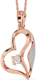 Diamond Rose Gold Heart Necklace