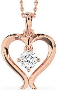 Diamond Rose Gold Heart Necklace