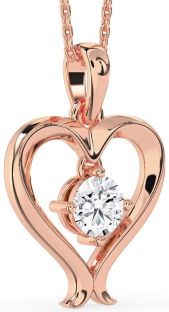 Diamond Rose Gold Heart Necklace
