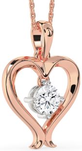 Diamond White Rose Gold Heart Necklace