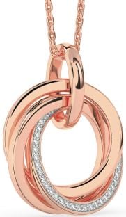 Diamond Rose Gold Circle Necklace