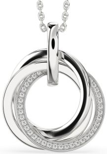 Diamond White Gold Circle Necklace