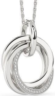 Diamond White Gold Circle Necklace