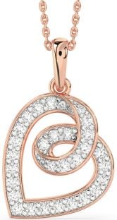 Diamond Rose Gold Heart Necklace
