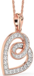Diamond Rose Gold Heart Necklace