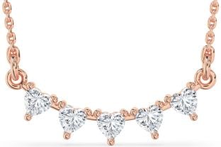 Large Diamond Rose Gold Heart Necklace