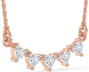 Large Diamond Rose Gold Heart Necklace