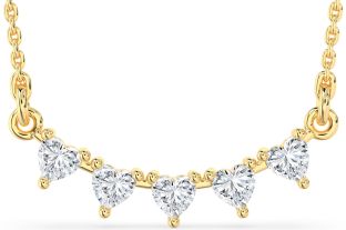 Large Diamond Gold Heart Necklace