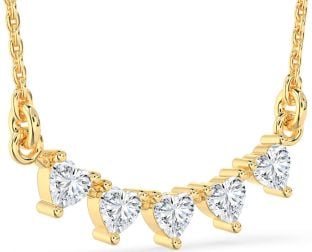 Large Diamond Gold Heart Necklace