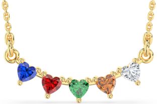 Large Gold Silver Heart Mother's Necklace