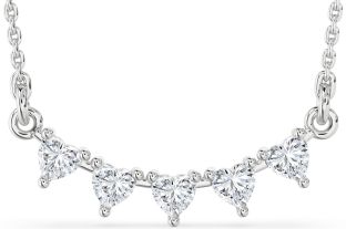 Large Diamond White Gold Heart Necklace