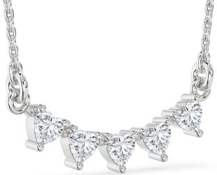 Large Diamond White Gold Heart Necklace