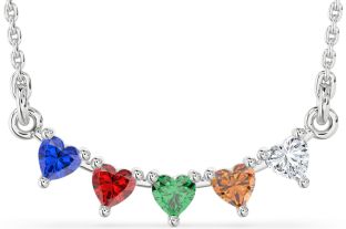 Large Silver Heart Mother's Necklace