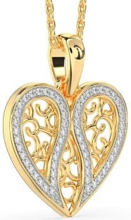 Diamond Gold Broken Heart Necklace