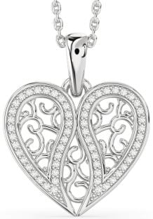 Diamond White Gold Broken Heart Necklace